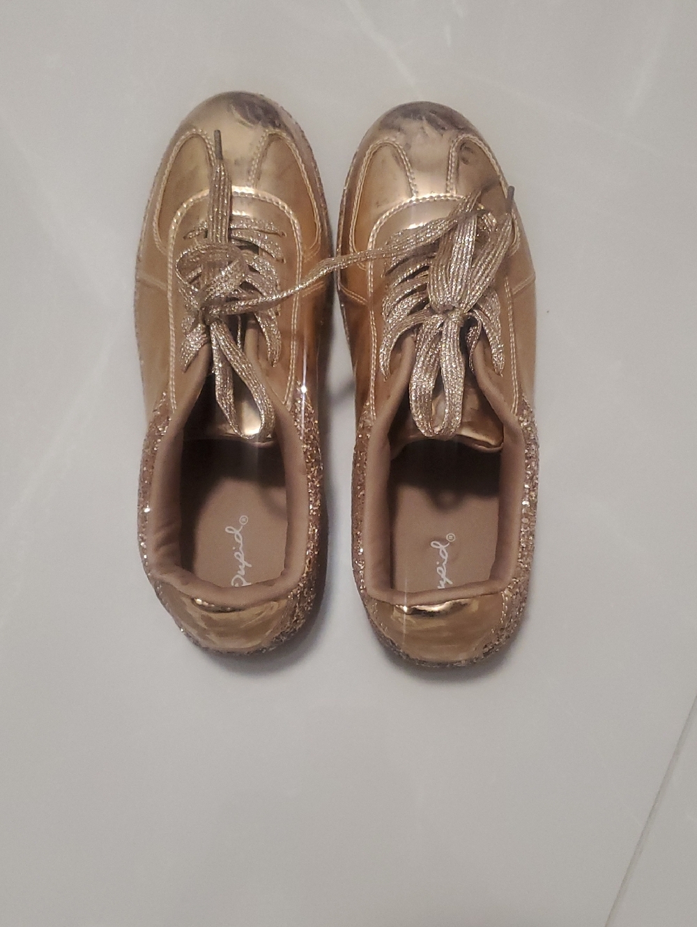 Qupid Metallic Gold Women's Sneakers